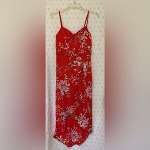 Lulu's Red Floral High-Low Sundress